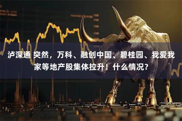 泸深通 突然，万科、融创中国、碧桂园、我爱我家等地产股集体拉升！什么情况？